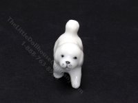 (image for) Miniature Porcelain Bichon Frise Dog for Dollhouses