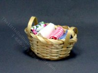(image for) Miniature Sewing Basket for Dollhouses