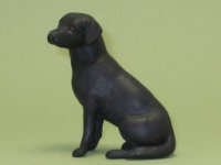 (image for) Miniature Sitting Black Labrador Retriever by Karl Blindheim