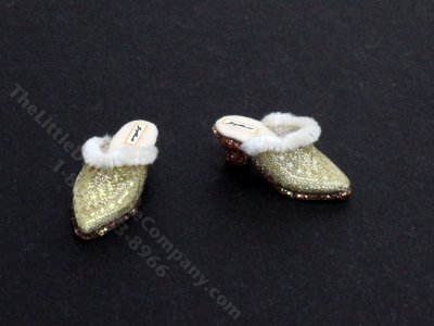 (image for) Miniature Gold Pointed Slippers by Judith Blondell