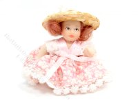 (image for) Miniature Pink Cameo Kid Girl for Dollhouses