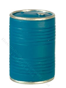 (image for) Miniature 55 Gallon Metal Barrel for Dollhouses - Blue