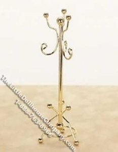 (image for) Miniature Brass Coat Tree / Coat Rack for Dollhouses