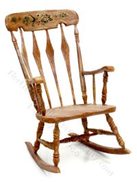 (image for) Miniature Vintage Arrowback Rocking Chair for Dollhouses
