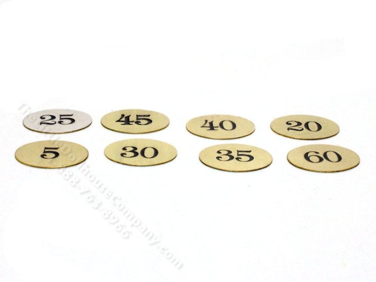 (image for) Dollhouse Miniature Brass Number Plaque