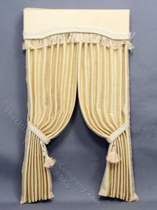 (image for) Miniature Yellow Drapes and Fringe Valance for Dollhouses