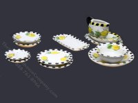 (image for) Miniature Ceramic Lemon Dinner Set for Dollhouses