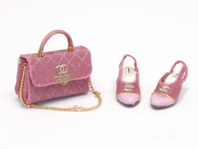 (image for) Pink Chanel Quilted Leather Purse and Shoes by Judith Blondell