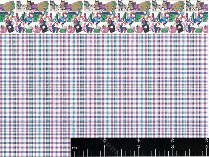 (image for) Toy & Blue Plaid Pattern Wallpaper for Dollhouses