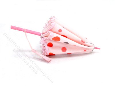 (image for) Miniature Parasol for Dollhouses - Pink Dots