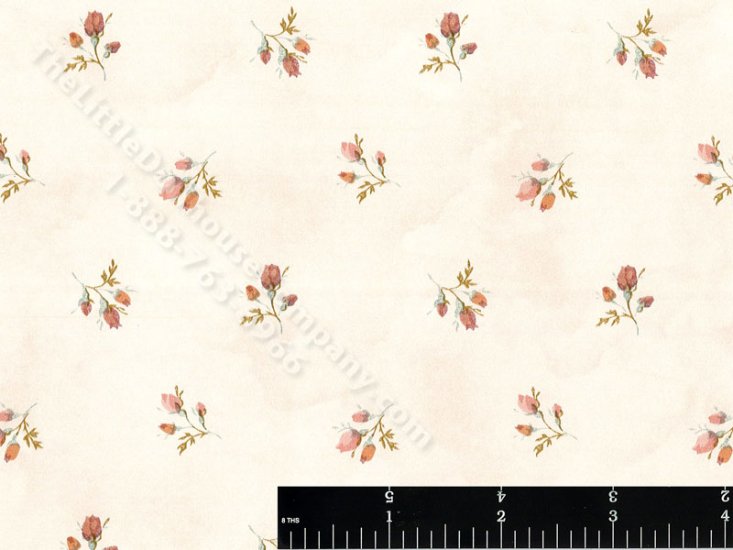 (image for) Flower Bud Trio Miniature Wallpaper for Dollhouses