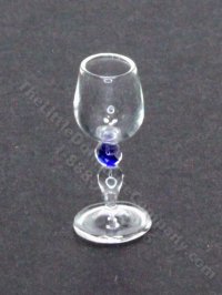 (image for) Miniature Bead-Stemmed Wine Glass with Blue by Gerd Felka