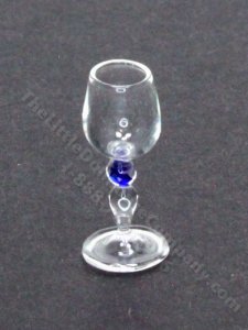 (image for) Miniature Bead-Stemmed Wine Glass with Blue by Gerd Felka