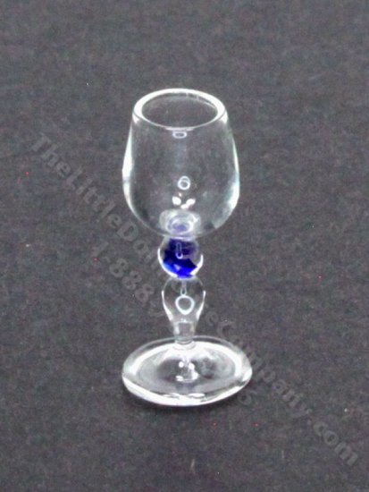(image for) Miniature Bead-Stemmed Wine Glass with Blue by Gerd Felka