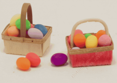(image for) Miniature Easter Basket with Coloured Eggs