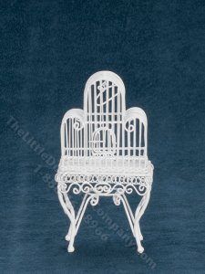 (image for) Miniature White Wire Birdcage for Dollhouses