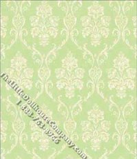 (image for) Dollhouse Scale Model Wallpaper Ivory on Green Camilla Damask