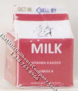 (image for) Miniature Small Carton of Milk for Dollhouses