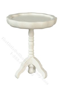 (image for) Miniature White Pie Crust Table for dollhouses