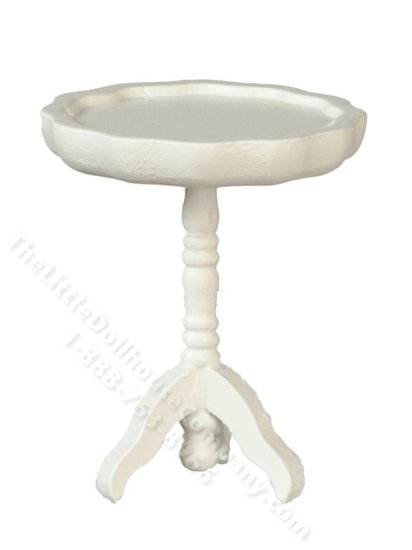 (image for) Miniature White Pie Crust Table for dollhouses