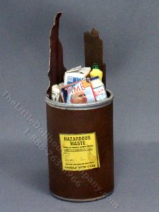 (image for) Miniature Hazardous Waste Garbage Can for Dollhouses