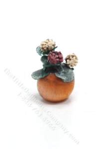 (image for) Miniature Wooden Vase of Flowers for Dollhouses