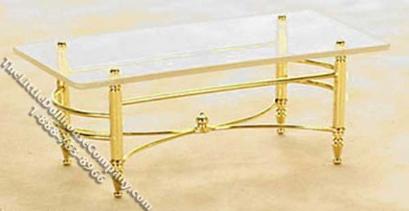 (image for) Miniature Rectangular Brass Coffee Table for Dollhouses