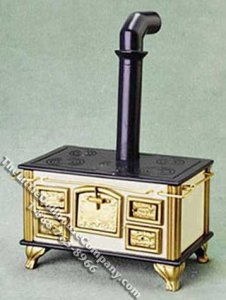 (image for) Miniature Old Fashioned Wood Stove for Dollhouses