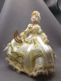 (image for) Miniature Handcrafted Vintage Rococo Lady in White and Gold