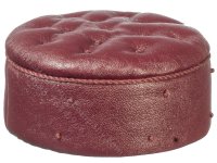 (image for) Miniature Tufted Red Leather Ottoman