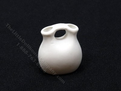 (image for) Miniature White Bisque Two Spouted Vase for Dollhouses