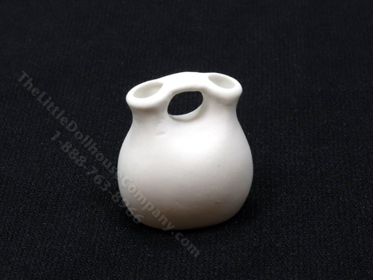 (image for) Miniature White Bisque Two Spouted Vase for Dollhouses
