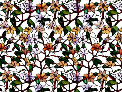 (image for) Flower Vines "Stained Glass" Sheets for Dollhouses