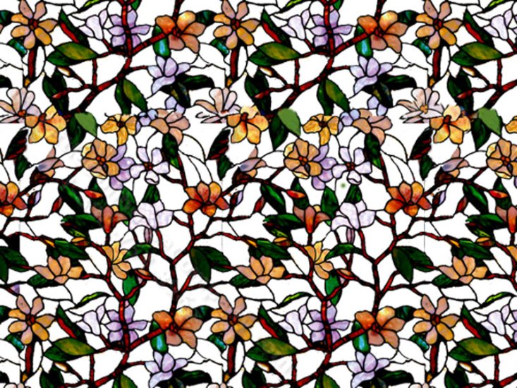 (image for) Flower Vines "Stained Glass" Sheets for Dollhouses
