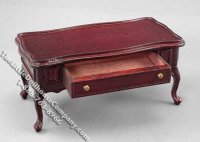 (image for) Miniature Mahogany Coffee Table with Drawer for Dollhouses