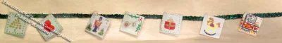 (image for) Miniature String of Hanging Christmas Cards for Dollhouses