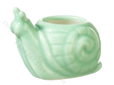 (image for) Miniature Green Snail Planter for Dollhouses