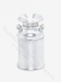 (image for) Dollhouse Scale Model Painted Silver Milk Can