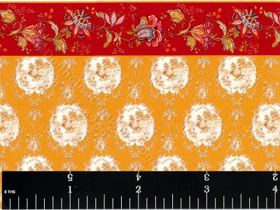 (image for) Chicken Jacobean Pattern Miniature Wallpaper for Dollhouses