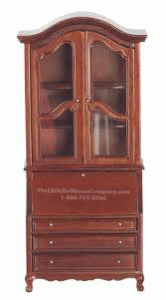 (image for) Miniature 18th Century Walnut Secretaire for Dollhouses