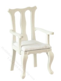 (image for) Miniature Queen Anne Armchair for Dollhouses - White