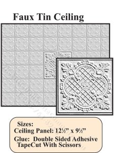 (image for) Miniature Faux Tin Ceiling Panel for Dollhouses