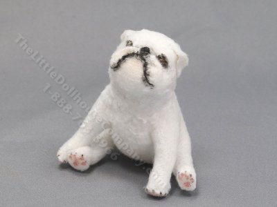 (image for) Miniature Bulldog Dog by Marie W. Evans - White
