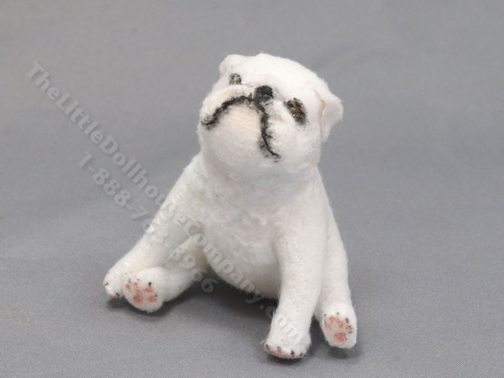 (image for) Miniature Bulldog Dog by Marie W. Evans - White
