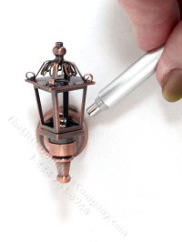 (image for) Miniature LED Bronze Carriage Light with Wand for Dollhouse