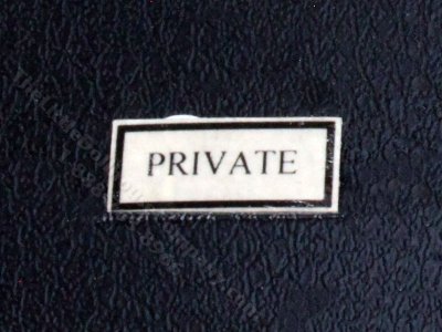 (image for) Miniature Metal "Private" Sign for Dollhouses