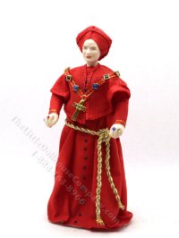 (image for) Miniature Handcrafted Vintage Cardinal Doll