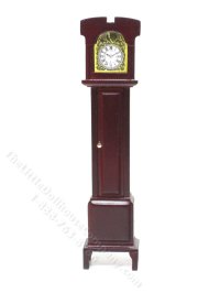 (image for) Miniature Grandfather Clock for Dollhouses - Mahogany