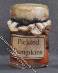 (image for) Dollhouse Scale Model Homemade Pickled Pumpkin in Wax Sealed Jar