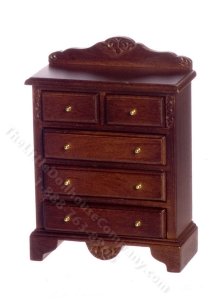 (image for) Miniature Chest of Drawers for Dollhouses - Walnut